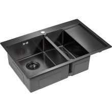 Кухонная мойка Paulmark Liga 78 PM227851-GML Вороненая сталь