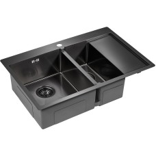 Кухонная мойка Paulmark Liga 78 PM227851-GML Вороненая сталь