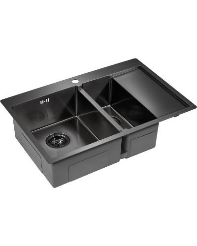 Кухонная мойка Paulmark Liga 78 PM227851-GML Вороненая сталь