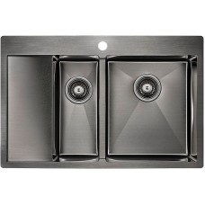 Кухонная мойка Paulmark Liga 78 PM227851-GMR Вороненая сталь