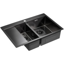 Кухонная мойка Paulmark Liga 78 PM227851-GMR Вороненая сталь