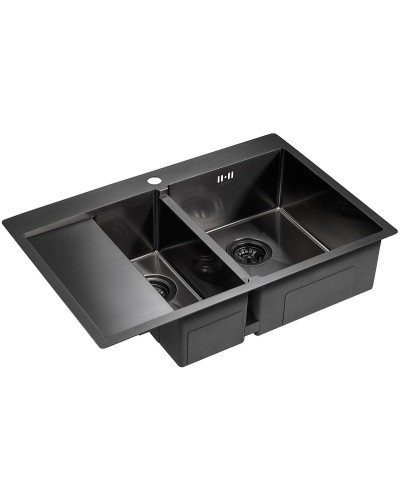 Кухонная мойка Paulmark Liga 78 PM227851-GMR Вороненая сталь
