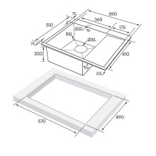 Кухонная мойка Paulmark Flank 59 PM225951-GML Вороненая сталь