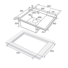 Кухонная мойка Paulmark Flank 59 PM225951-GML Вороненая сталь