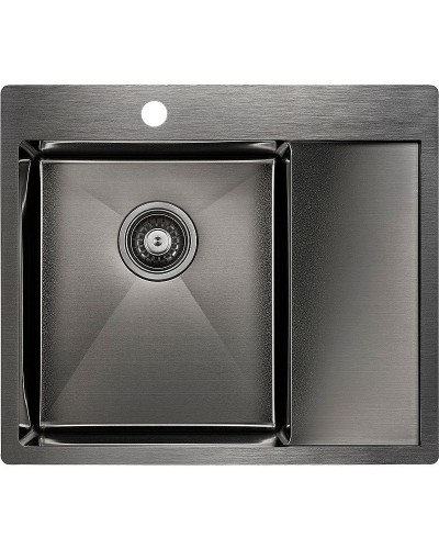 Кухонная мойка Paulmark Flank 59 PM225951-GML Вороненая сталь