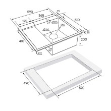 Кухонная мойка Paulmark Flank 59 PM225951-BSR Брашированная сталь
