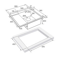 Кухонная мойка Paulmark Flank 59 PM225951-BSR Брашированная сталь