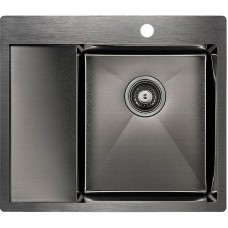 Кухонная мойка Paulmark Flank 59 PM225951-GMR Вороненая сталь