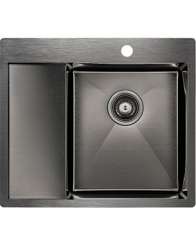 Кухонная мойка Paulmark Flank 59 PM225951-GMR Вороненая сталь