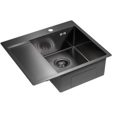 Кухонная мойка Paulmark Flank 59 PM225951-GMR Вороненая сталь