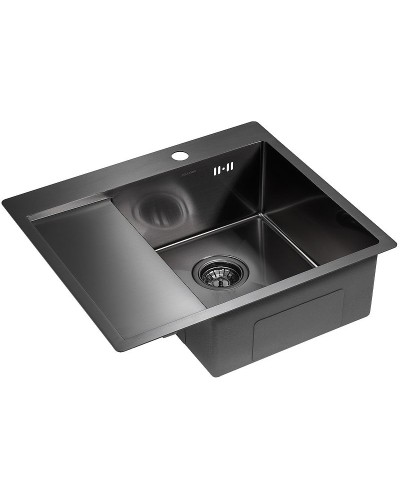 Кухонная мойка Paulmark Flank 59 PM225951-GMR Вороненая сталь