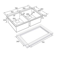 Кухонная мойка Paulmark Twin 78 PM237844-BS Брашированная сталь