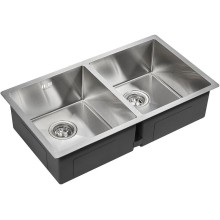 Кухонная мойка Paulmark Twin 78 PM237844-BS Брашированная сталь