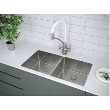 Кухонная мойка Paulmark Twin 78 PM237844-BS Брашированная сталь