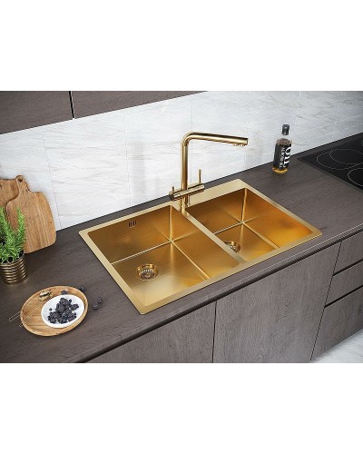 Кухонная мойка Paulmark Helfer 78 PM237851-BG Брашированное золото