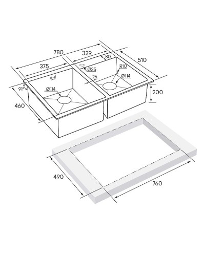 Кухонная мойка Paulmark Helfer 78 PM237851-GM Вороненая сталь