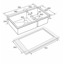 Кухонная мойка Paulmark Axel 78 PM227844-BG Брашированное золото