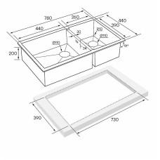 Кухонная мойка Paulmark Axel 78 PM227844-GM Вороненая сталь