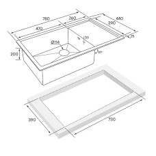 Кухонная мойка Paulmark Wing 78 PM217844-BS Брашированная сталь