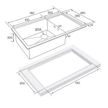 Кухонная мойка Paulmark Wing 78 PM217844-GM Вороненая сталь