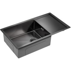 Кухонная мойка Paulmark Wing 78 PM217844-GM Вороненая сталь