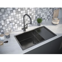 Кухонная мойка Paulmark Wing 78 PM217844-GM Вороненая сталь