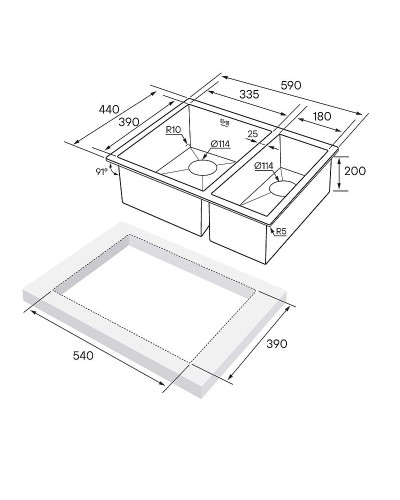 Кухонная мойка Paulmark Zusat 59 PM225944-BGL Брашированное золото