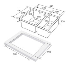 Кухонная мойка Paulmark Zusat 59 PM225944-GML Вороненая сталь