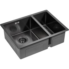 Кухонная мойка Paulmark Zusat 59 PM225944-GML Вороненая сталь