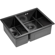 Кухонная мойка Paulmark Zusat 59 PM225944-GMR Вороненая сталь