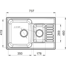 Кухонная мойка GranFest Quarz GF-Z21K Песочная