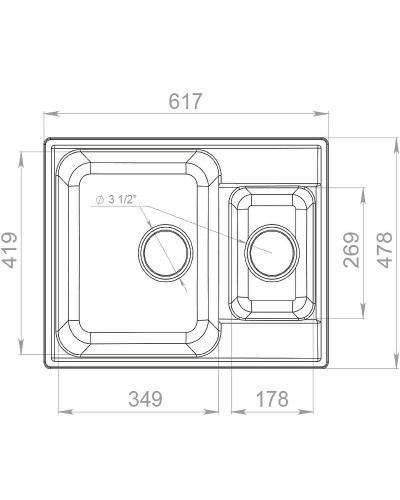 Кухонная мойка GranFest Quarz GF-Z09 Белая