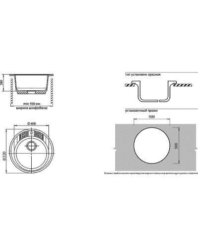 Кухонная мойка GranFest Rondo GF-R520 Терракот