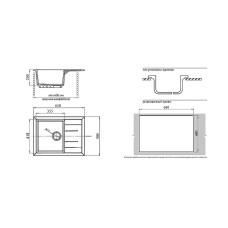 Кухонная мойка GranFest Quadro GF-Q650L Черная