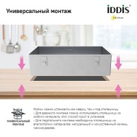 Кухонная мойка Iddis Edifice 74 EDI74S0i77 Сатин