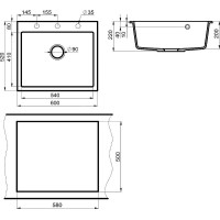 Кухонная мойка Milacio Murcia 60 Cuarzo MC.77011 Черная матовая