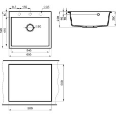 Кухонная мойка Milacio Murcia 60 Cuarzo MC.77011 Черная матовая