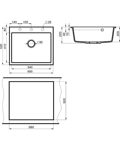 Кухонная мойка Milacio Murcia 60 Cuarzo MC.77012 Белая