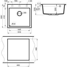 Кухонная мойка Milacio Murcia 51 Cuarzo MC.77022 Белая