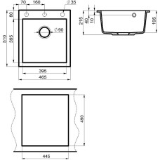 Кухонная мойка Milacio Murcia 46 Cuarzo MC.77033 Серый металлик