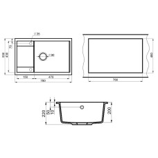 Кухонная мойка Milacio Navarra 78 Cuarzo MC.77052 Белый