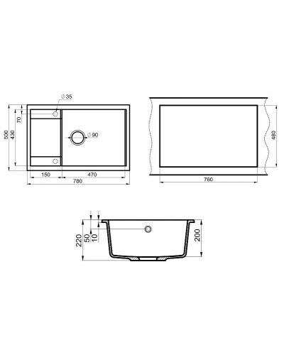 Кухонная мойка Milacio Navarra 78 Cuarzo MC.77054 Бежевая