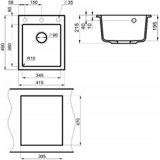 Кухонная мойка Milacio Murcia 42 Cuarzo MC.77042 Белая