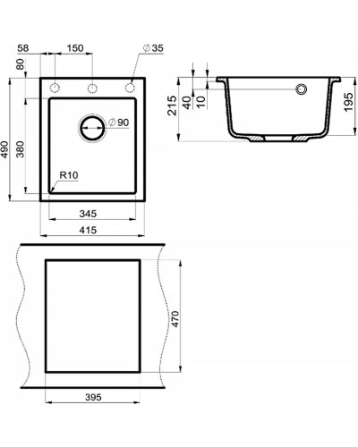 Кухонная мойка Milacio Murcia 42 Cuarzo MC.77042 Белая