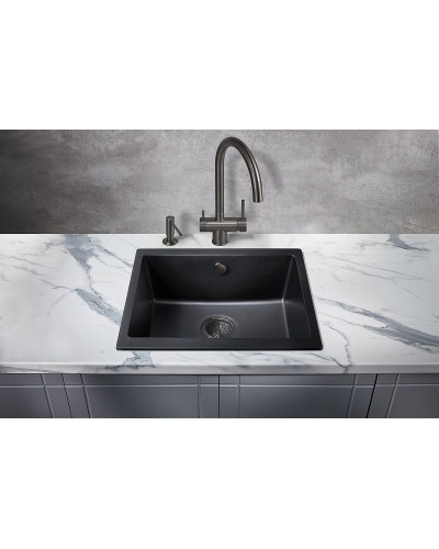 Кухонная мойка Milacio Leon 55 Cuarzo MC.77081 Черная матовая