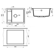 Кухонная мойка Milacio Navarra 60 Cuarzo MC.77073 Серый металлик