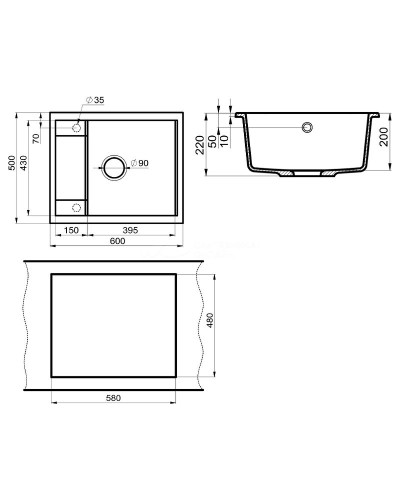 Кухонная мойка Milacio Navarra 60 Cuarzo MC.77073 Серый металлик