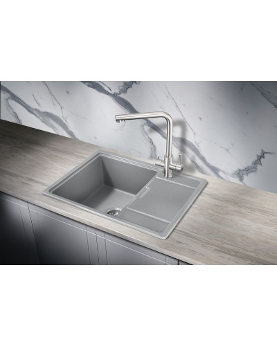 Кухонная мойка Milacio Navarra 65 Cuarzo MC.77063 Серый металлик