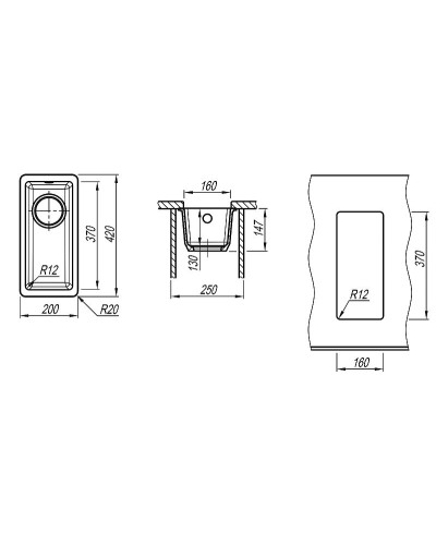 Кухонная мойка Florentina Вега-160 22.300.00160.305 Грей