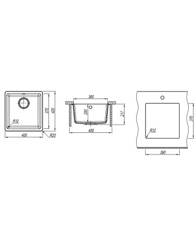 Кухонная мойка Florentina Вега-360 22.310.B0360.202 Шампань